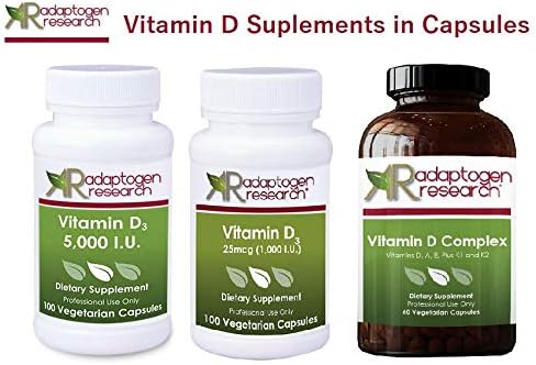 Vitamin D3 5000 IU Supplement | Pure High Potency Natural Vitamin D | 100 Vegetarian Capsules