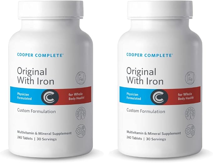 Cooper Complete - Original Comprehensive Multivitamin with Iron - Daily Multivitamin and Mineral Supplement - 30 Servings per Bottle. Pack of 2