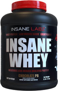 Insane Labz Insane Whey100% Muscle Building Whey Protein Post Workout BCAA Amino Profile Mass Gainer Meal Replacement 5lbs 60 Srvgs (Packaging May Vary) (Chocolate Peanut Butter)
