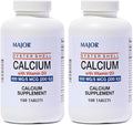 2/Pack Major Oyster Shell 500mg Calcium Tablets Vitamin D3 Bone &amp Muscle Support 300 Tablets for Adults Men &amp Women