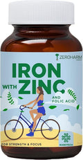 ATS Iron with Zinc &amp Folic Acid tablets | Plant based Iron Folic Zinc | Iron supplements for anemia | and strength| Enhances brain function |