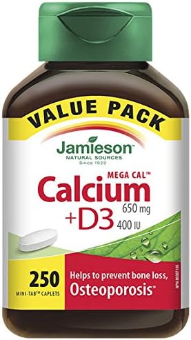 Jamieson Mega Cal™ Calcium 650 mg with Vitamin D 250 tablets (Value Pack)