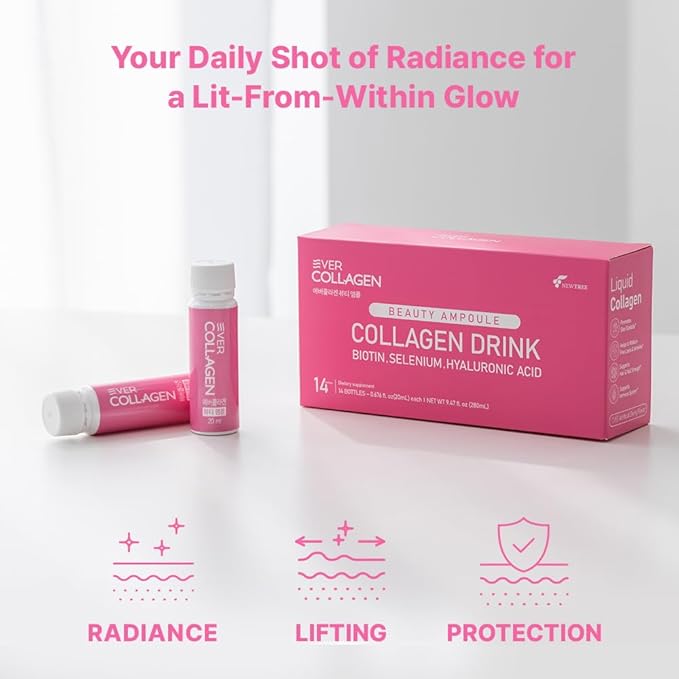 Beauty Ampoule - Liquid Marine Multi Collagen Drink Low Molecular Collagen Peptitdes Drinkable Supplement for Hair Skin Nail (1 Bottle Per Day 14 Bottles)