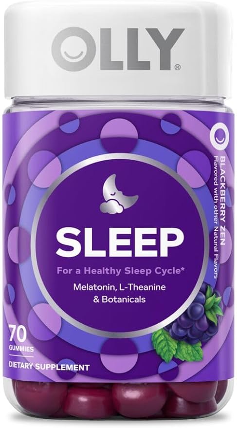 OLLY Sleep Gummies with Melatonin L-Theanine and Botanicals BlackBerry and Strawberry Flavors 130 Count