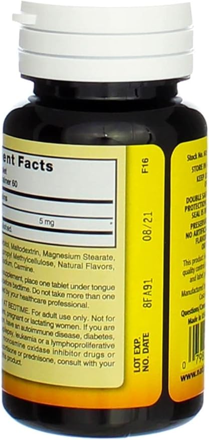 Melatonin 5 mg Sublingual Tablets 60 CT (PACK OF 2)