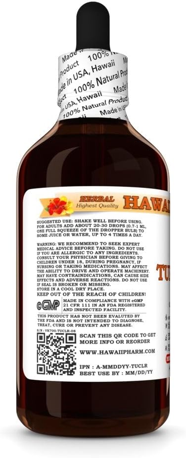 Turmeric (Curcuma Longa) Dry Rhizome Tincture All Natural Vegan Pure Liquid Extract - 4 fl.oz