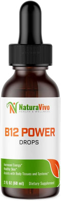 B12 Power Drops: High-Potency Vitamin B Complex for Energy Heart Health and Cognitive Function - Antioxidant Support Liquid Supplement GMP Certified Made in USA