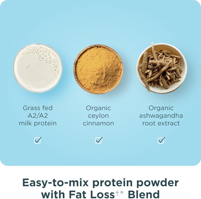 Ancient Nutrition Grass-fed Whey +Fat Loss Protein Powder Vanilla Cinnamon 18 Servings + Grass-fed Whey Protein Powder Chocolate Peanut Butter 18 Servings
