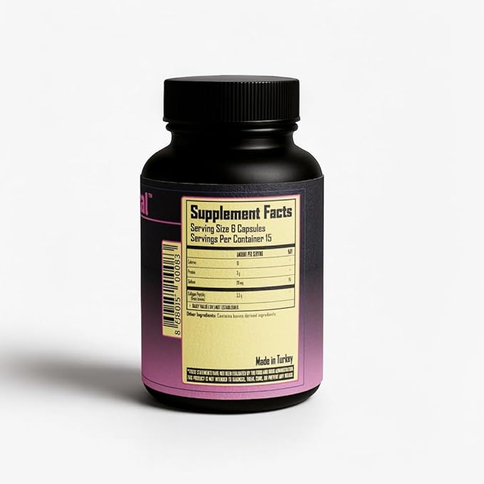 Collagen Peptides Capsules - Bovine Source - Skin Hair Nail Support - 90 Capsules per Bottle - 15 Servings - Pack of 2