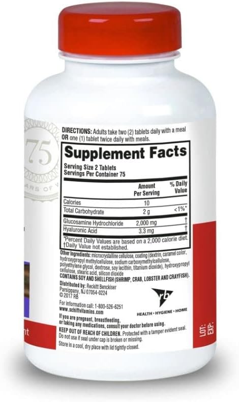 Schiff Glucosamine 2000mg with Hyaluronic Acid (Pack of 4)