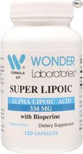 Wonder Labs Alpha Lipoic Acid w/bioperine Grape Seed Extract Supports Metabolic Functions and Antioxidant Functions 120 Capsules