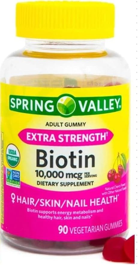 SV Biotin 10000mcg Vegetarian Gummy Supplement 90ct +Sticker