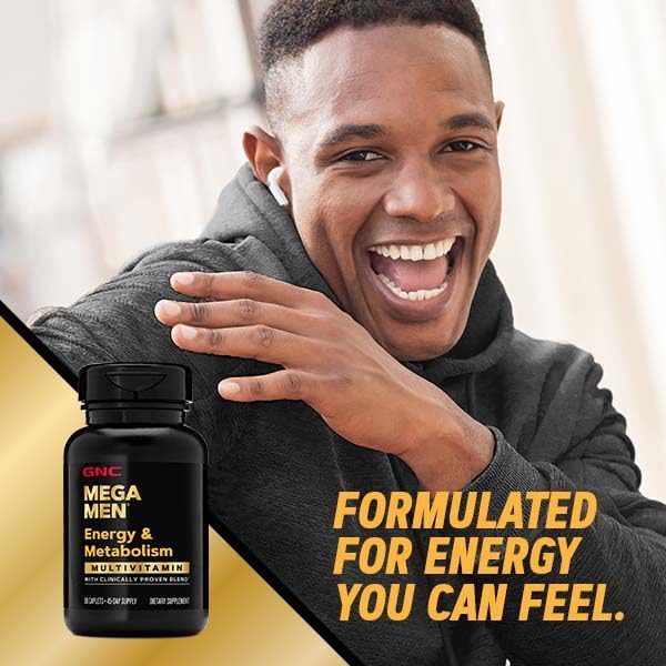 GNC Mega Men Energy &amp Metabolism Multivitamin | Antioxidants and Increased Calorie Burning | 90 Count