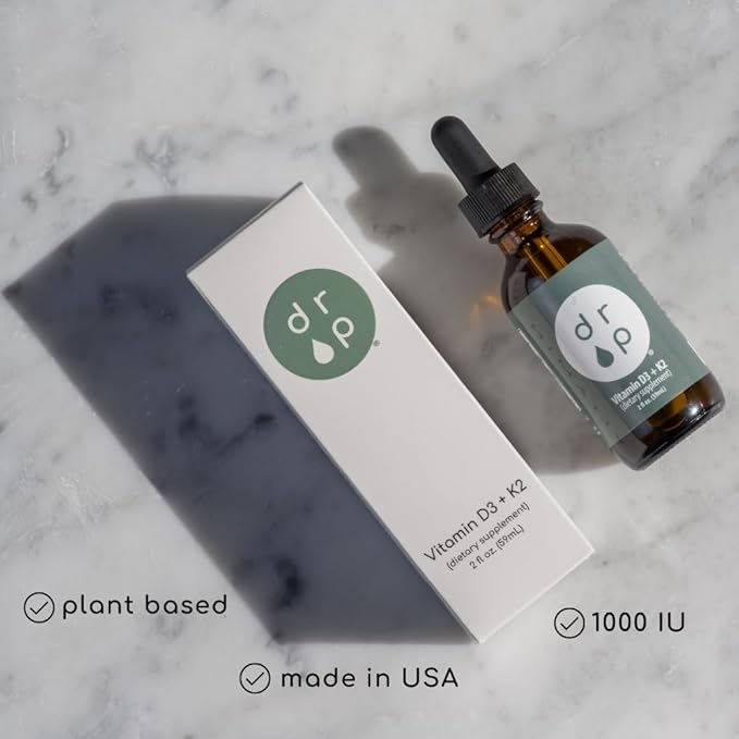 Drop Supplements Vitamin B12 Drops and Vitamin D3+K2 Drops Bundle