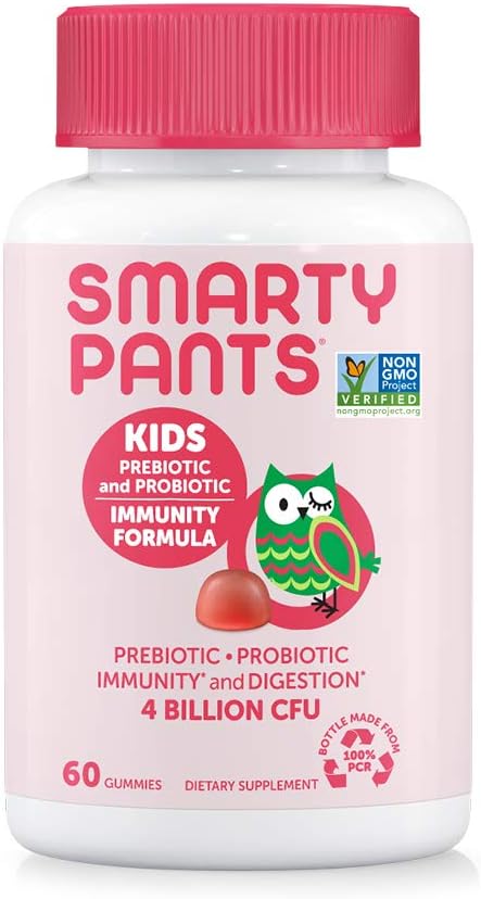 SmartyPants Organic Toddler Multivitamin Gummies: Probiotics &amp Kids Probiotic Immunity Gummies: Prebiotics &amp Probiotics for Digestive Health and Immune Support Supplement