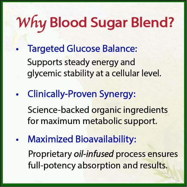 USDA Organic Blood Sugar Blend | Supports Healthy Metabolism* | with Bitter Melon Moringa Aloe Vera Nopal Papaya Extracts &amp More | 60-Day Supply | Vegan &amp Non-GMO | USA-Made