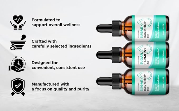 (2 Pack) Sugar Harmony Drops Official Sugarharmony Liquid Supplement with All Natural Ingredients Advanced Multivitamin Support Premium Health &amp Wellness Supplement Drops Made in The USA(60Servi