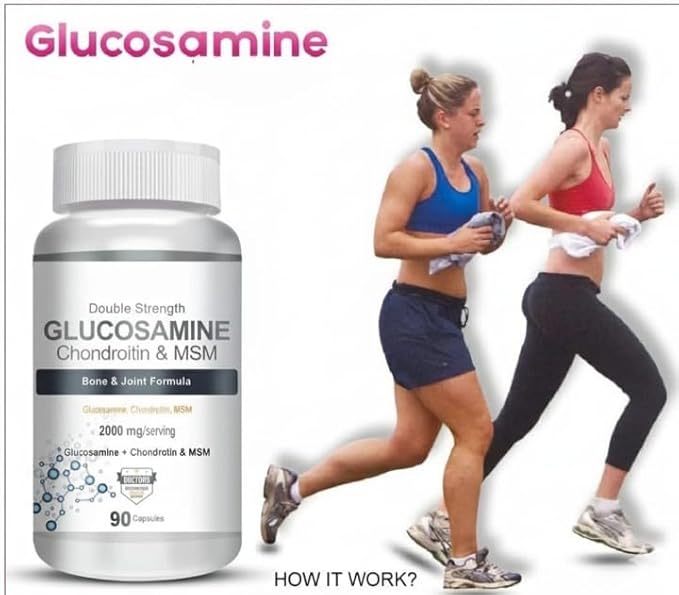 Glucosamine 1000mg MSM 500mg &amp Chondroitin 500mg Support Joint Strength 90 Capsules