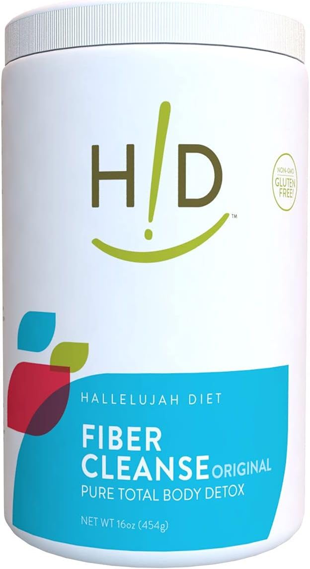 Hallelujah Diet - Fiber Cleanse Powder Pure Powdered Detox Supplement for Dietary Support Digestive Balance &amp Gut Health Unflavored 16-Ounces