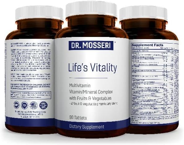 Life's Vitality Vegan Multivitamin for Men &amp Women – Non-GMO Formula with 42 Fruits and Vegetables Daily Multivitamin and Mineral Complex with Vitamin D for Immune Support 90 Tablets