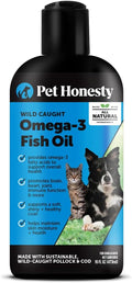 Omega 3 Fish Oil Supplement for Dogs &amp Cats (16oz) Wild Caught Omega 3 Fish Oil for Skin and Coat Health Supports Shedding Skin &amp Coat Immunity Joint Brain &amp Heart EPA + DHA