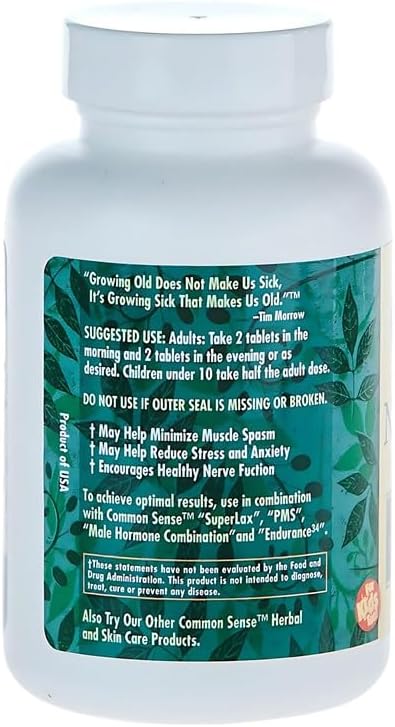 Common Sense Herbal Products Nerve Control: Central Nervous System Support (120 Tablets)