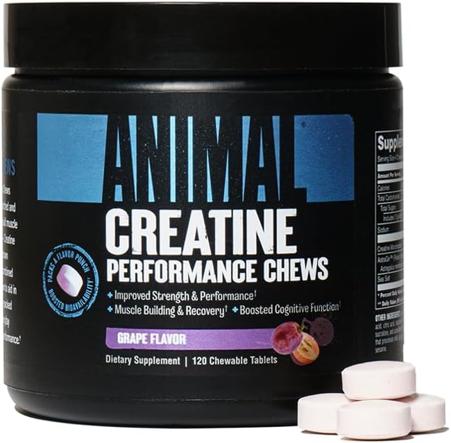 Animal Creatine Chews Tablets - Enhanced Creatine Monohydrate with AstraGin to Improve Absorption &amp Creatine Chews Tablets - Enhanced Creatine Monohydrate
