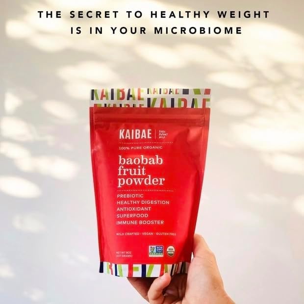 Premium Organic Baobab Powder | Prebiotic Fiber Superfood for Gut &amp Metabolic Health | Vitamin C + Polyphenols | Gluten-Free Non-GMO Vegan | 16 oz.