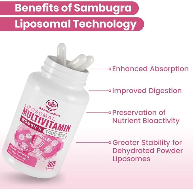 Liposomal Multivitamin for Women 1400MG - Womens Daily Multi Vitamins Supplements with Iron Vitamin A C D E and B Complex for Immune Health Hair &amp Skin Support for Women 18+