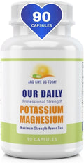 Our Daily Vites Magnesium Potassium Complex 90 Capsules Supplement High Absorption Magnesium Aspartate Oxide Support Vascular Health &amp Leg Cramp Potassium Aspartate Chloride