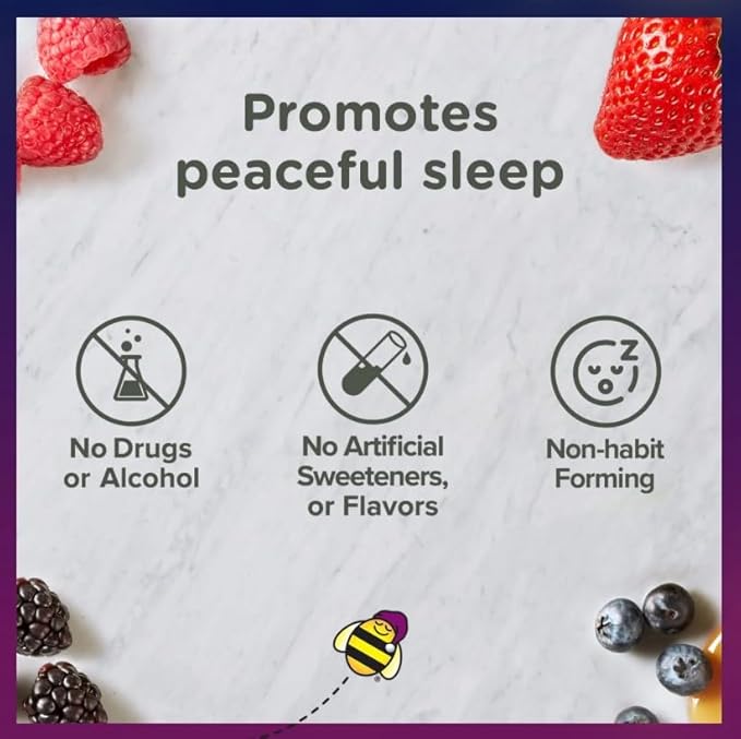 Zarbee's Kids 1mg Melatonin Gummy Drug-Free &amp Effective Sleep Supplement for Children Ages 3 and Up Natural Berry Flavored Gummies 50 Gummies - 1 Count