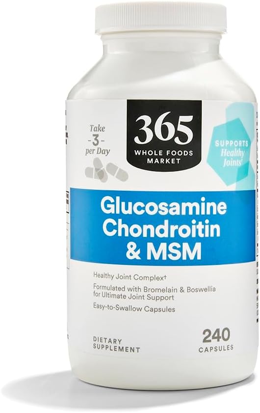 365 by Whole Foods Market Glucosamine Chondroitin and MSM Supports Healthy Joints 240 Capsules