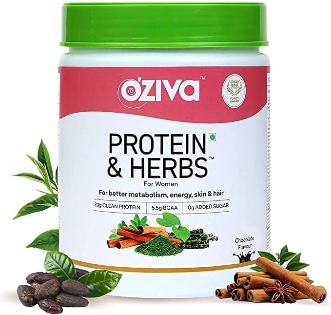 Seasol Protein &amp Herbs Women (Natural Protein Powder with Ayurvedic Herbs - Shatavari Giloy Curcumin &amp Multivitamins) for Better Metabolism Skin &amp Hair Certified Clean (Chocolate 50