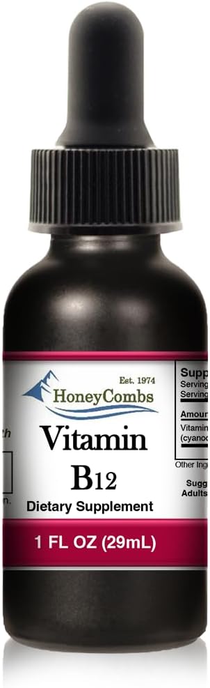 HoneyCombs Liquid Drops 1oz Each Save 10% - B12 Liquid Cyanocobalamin + Vitamin B1 (Thiamine) Drops + Vitamin B6 (Pyridoxine)