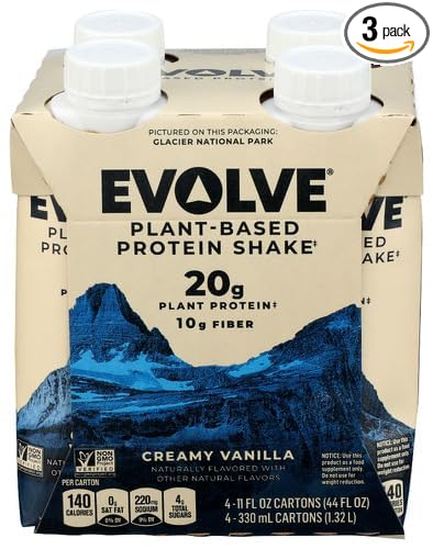Evolve Ready-to-Drink Vanilla Bean 4-Pack 44 fl oz (Pack of 3)