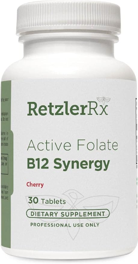 HormoneSynergy RetzlerRx® Active Folate B12 Synergy Lozenge - Advanced Methylated B12 &amp L-5-MTHF Formula - 1700 mcg 5-MTHF as Quatrefolic® + 2500 mcg B12 MecobalActive™ - Physician Formulated