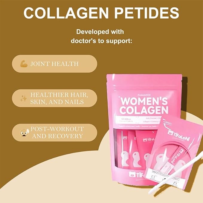 Bovine Collagen Peptides Powder with 50 Billon CFU Probiotics Prebiotics &amp Vitamin D3 - Hydrolyzed Naturally-Sourced - Supports Hair Skin Nails &amp Joints - Collagen Supplement for Women