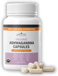 Organic Ashwagandha Capsules – 100% Pure Adaptogenic Superfood Made in the USA Natural Stress &amp Mood Support Convenient Daily Supplement – 60 Capsules per Bottle