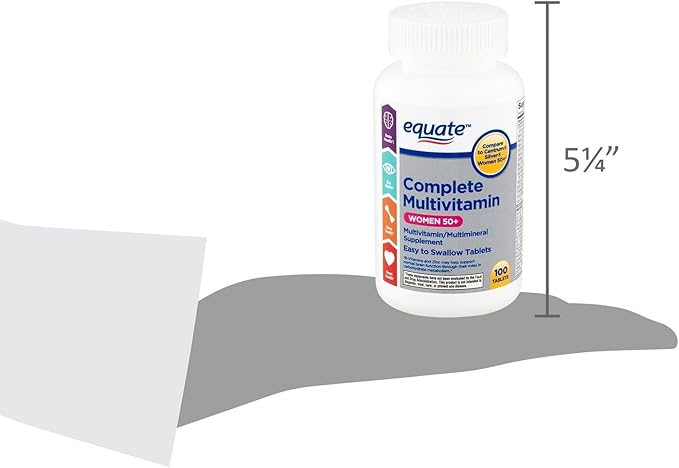 Equate Complete Multivitamin Tablets Women 50+ 100 Tablets - Set by Basket Goods