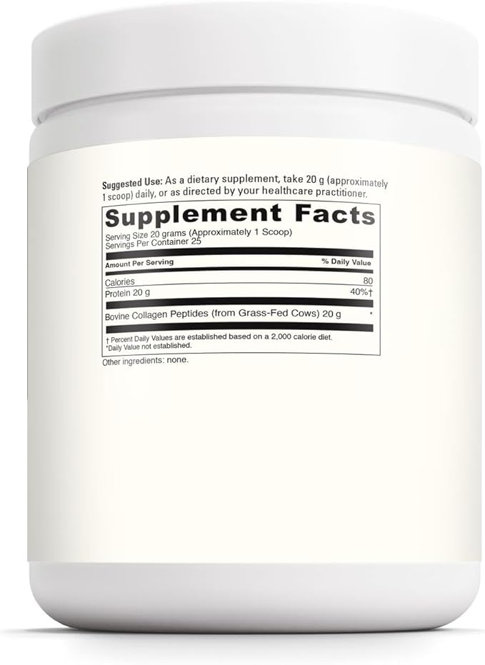 DAVINCI Laboratories Collagen Peptides - Pure Hydrolyzed Bovine Collagen Protein Powder - Gluten-Free Non-GMO Supplement for Bone Joint Skin &amp Gut Health - Unflavored - 500 g (25 Servings)