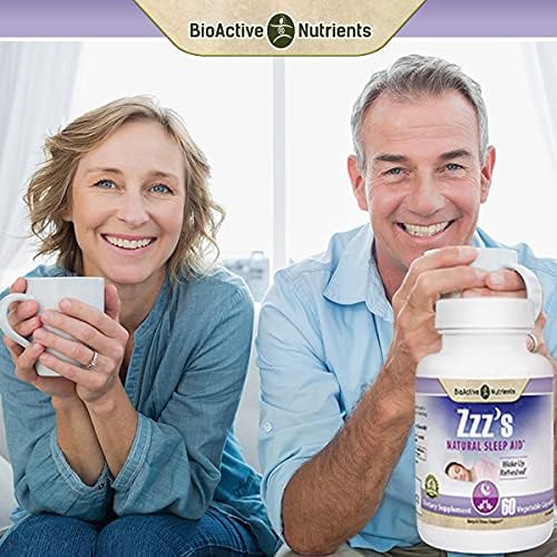 BIOACTIVE NUTRIENTS Zzz's Botanical Sleep Aid - with GABA L-Theanine Lemon Balm Valerian Root and Ashwagandha Root - Super Greens Ashwagandha Capsules Mens and Womens Vitamins (90 Capsules)*