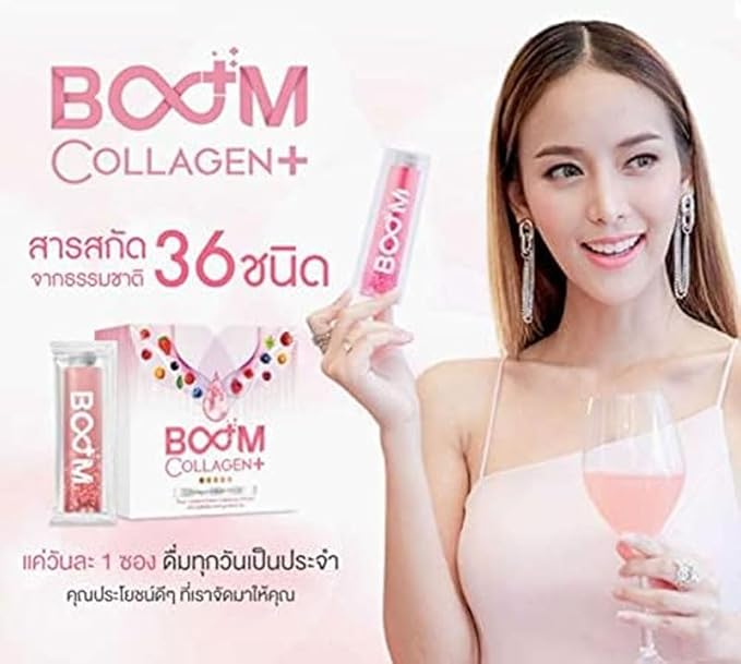 Boom Collagen Tri-Di Peptide Anti-Aging Bright Beautiful 14 Sachets/Box