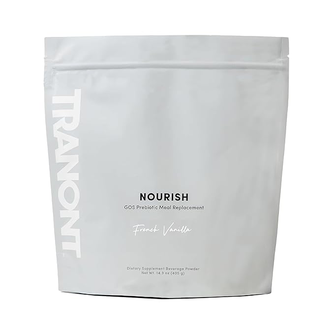 Tranont Nourish French Vanilla | 14.3oz | Superfood &amp Protein Powder Mix for Healthy Skin Digestion and Energy | Plant Based Meal Replacement Shake with Vitamins Minerals &amp Prebiotics
