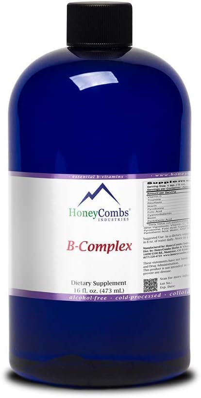 HoneyCombs Vitamin B5 (Pantothenic Acid) Drops – 1 Fl Oz + Vitamin B Complex Drops – 16 Fl Oz