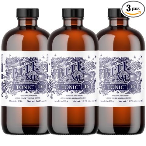 Bite Me Apple Cider Vinegar Tonic with Manuka Honey Hydromeric Ginger Lime Lemon Juice Cayenne Pepper &amp Bioperine for Gut Health &amp Digestion