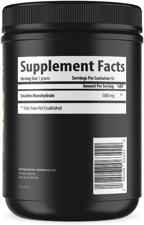 Creatine Monohydrate - No Fillers &amp No Additives (60 Servings)