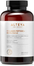 Alteya Organics Collagen Peptides &amp Rose Oil Complex – Beauty Supplement with 3200mg Marine Hydrolyzed Collagen Type I &amp III Vitamin C &amp Hyaluronic Acid – Skin Hair Nail &amp Joint Sup