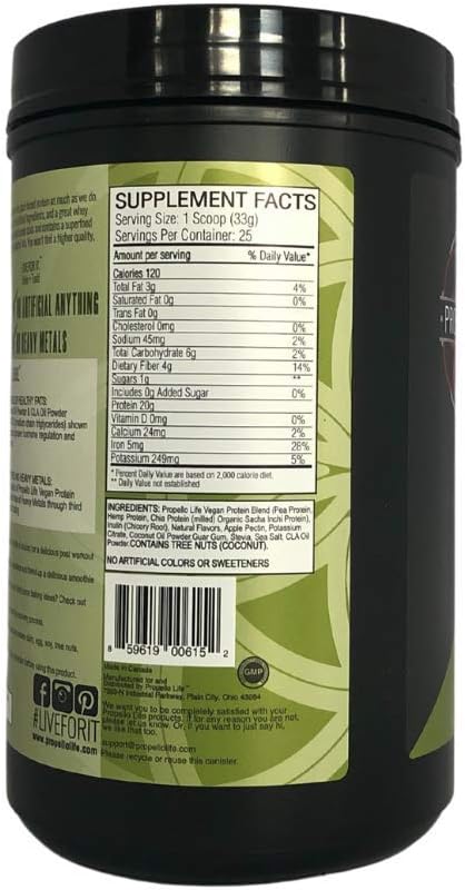 Propello Life Vegan Protein Powder (Spiced Vanilla 25 Servings)