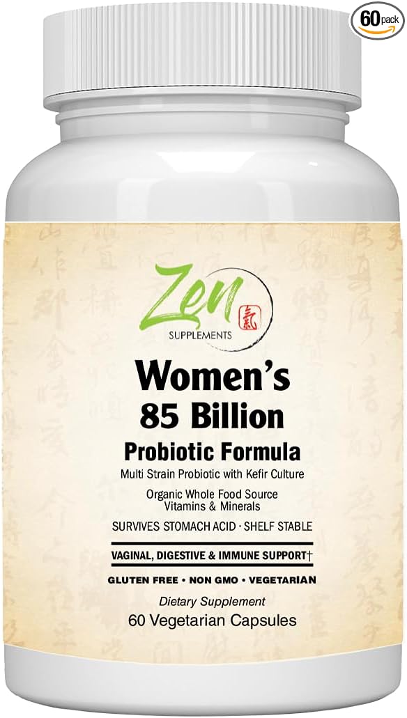 Zen Women's 85 Billion Probiotic Formula Advanced Blend Kefir Cultures 60 Capsules