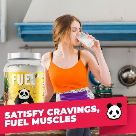 Underground Bio Labs Panda Fuel Premium Protein WheyHydrolyzed CollagenCaseinProbiotics Enzymes Keto FriendlyTime Release 25 Servings (2.5 Pound Pineapple Whip)